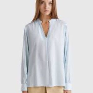 LOFT Light Blue Long Sleeve Blouse
